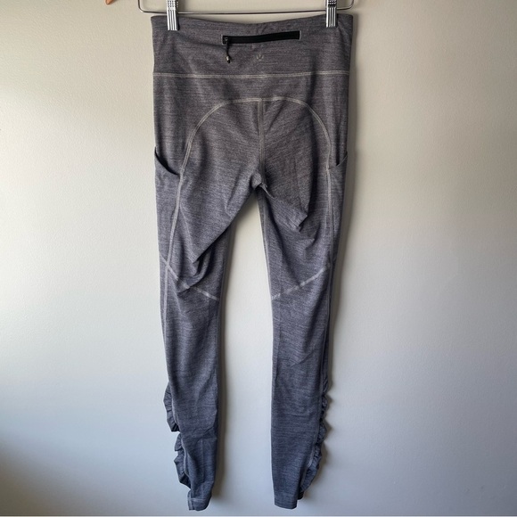 Lululemon Speed Tight Ruched Legging Pant Pockets Heathered Grey Size 4 - Picture 2 of 8